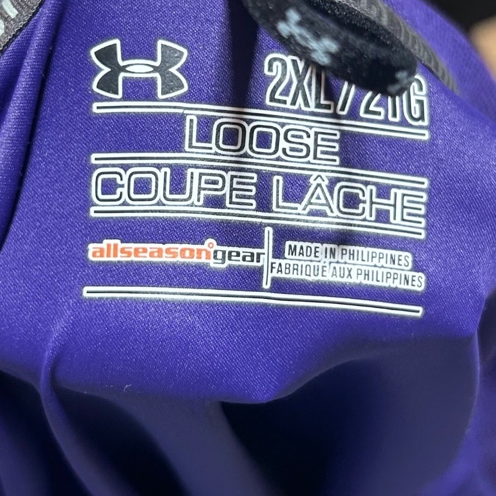 Under Armour Northwestern Wildcats Quarter Zip Windbreaker Purple Mens 2XL Loose - Picture 4 of 5